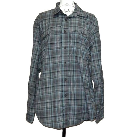 G.H. Bass Mens Gray Plaid Long Sleeve Collared Outdoor Button Up Shirt Sz Large - Picture 1 of 13